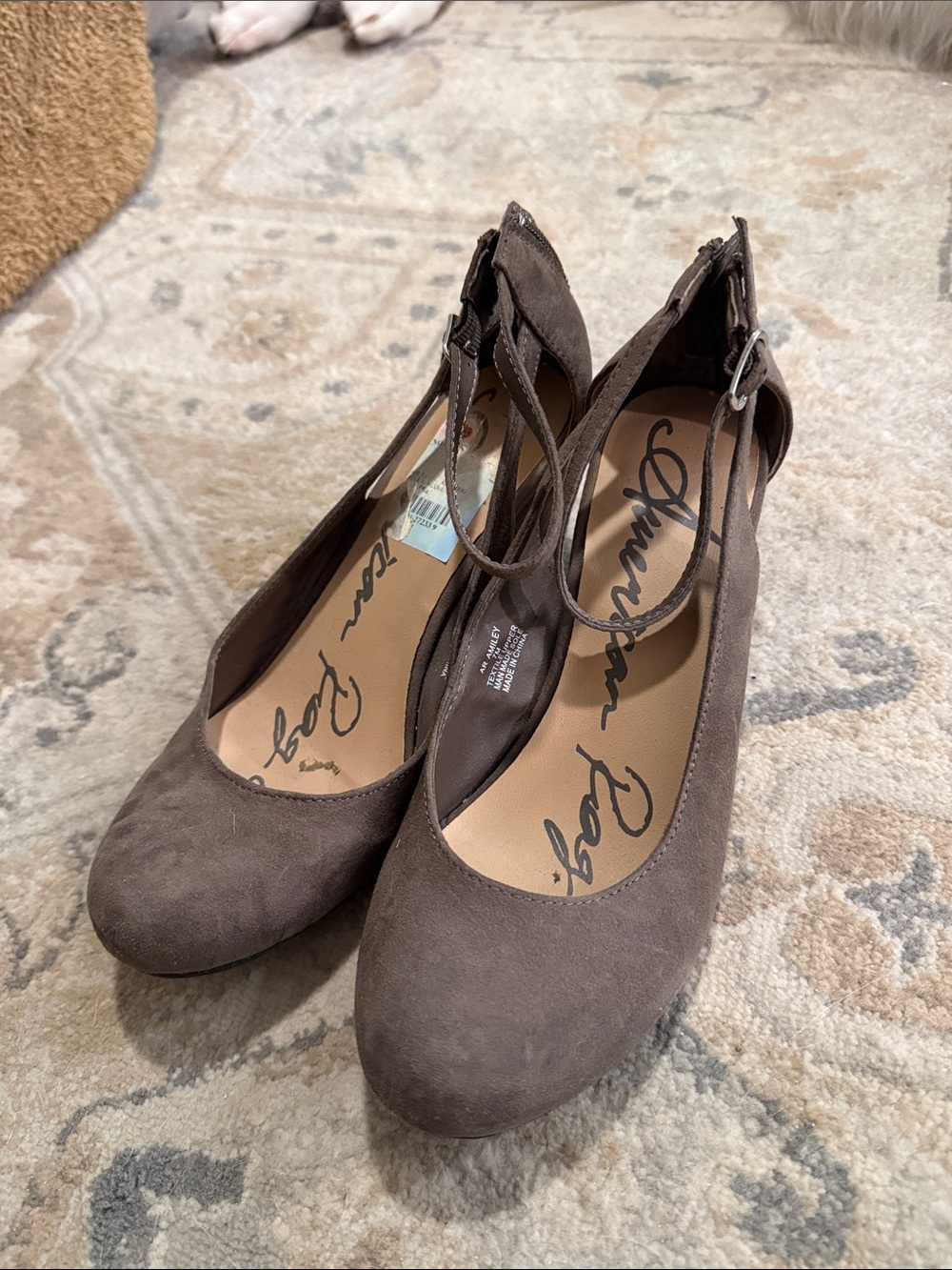 American Rag Brown Suede Ankle-Strap Pumps women 7